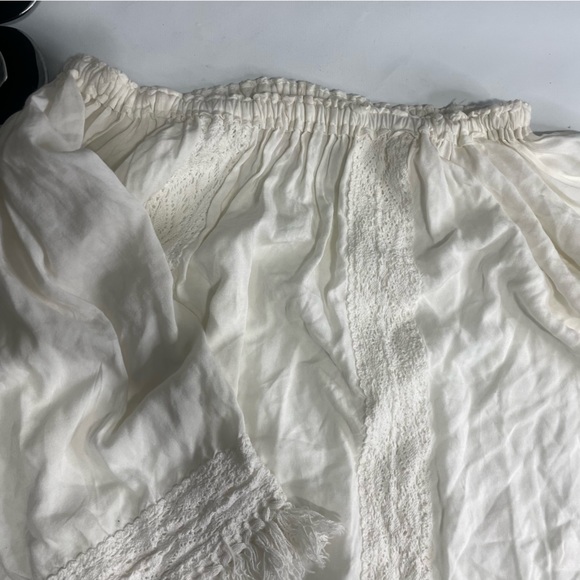 vintage miss june paris boho chic fringe off shoulder fringe top - Picture 9 of 14